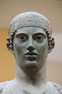 head sculpture at Delphi Archaeological Museum, Greece