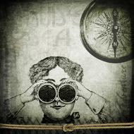 vintagek binoculars drawing