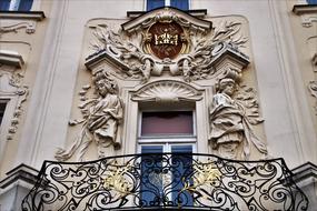 wrought iron grille on the balcony of a historic building