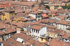 panorama of red roofs in Verona, Italy