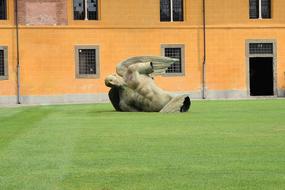 modern sculpture on the ground