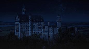 Neuschwanstein castle at night