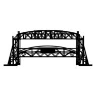 drawing of an aerial lift bridge