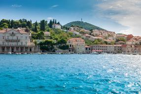 view from the water to the picturesque coast of Dubrovnik