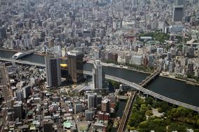 aerial view of Tokyo city skyline, Japan