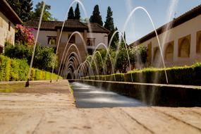 listed building with fountains in Granada