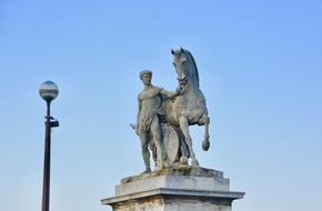 sculpture of a man with a horse in Esplanade