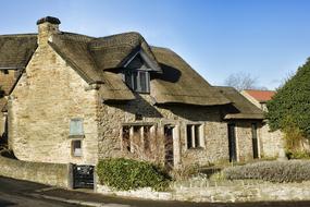 Beautiful and colorful houses and green plants in Old Whittington, England, United Kingdom