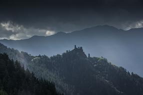 foggy Caucasus mountains in Georgia