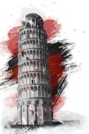 wonderful pisa italy drawing