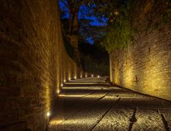 empty road in historical city of Italy