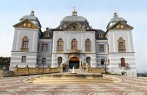 facade of picturesque HaliÄ Castle, slovakia, Galicia, LuÄenec