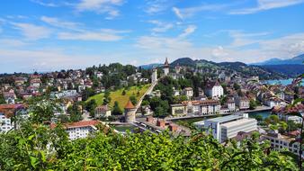 Musegg Wall in Lucerne Town