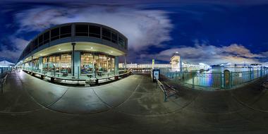 digital panoramic night view of bay and city, usa, California, San Francisco