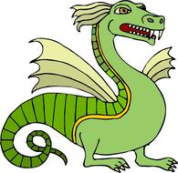 asian dragon scary fire drawing