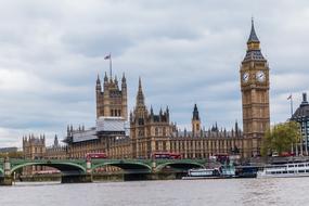 cloudy sky over the historic landmarks of london