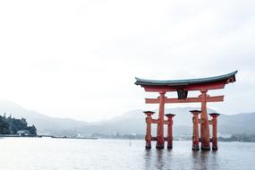 Sea red statue
