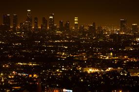 panoramic view of los angeles at night