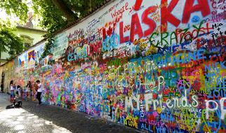 john lennon on the wall in prague