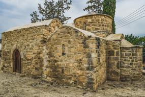 medieval church with stone walls in cyprus