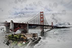 san francisco golden gate splendid drawing