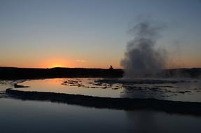 The Big Fountain Geyser is a fountain type geyser located in the Lake of Fire region of Yellowstone National Park