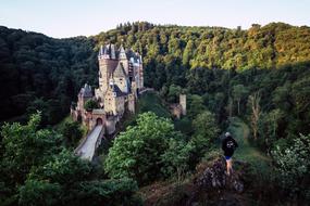 Eltz Castle is a medieval castle nestled in the hills above the Moselle River between Koblenz and Trier, Germany