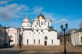 aged orthodox st sophia cathedral, russia, veliky novgorod