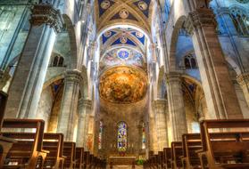 arched interior of Lucca Church