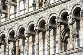 Columns on the ancient cathedral in Florence