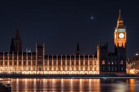 Big Ben and Houses Of Parliament at night, uk, england, london