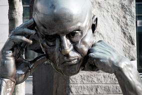 metal Thinking Head Scuplture