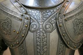 shiny suit of armor close-up