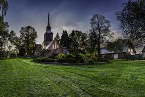 Church Tower green grass