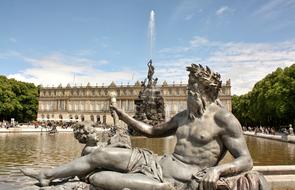 Sculpture of Neptune near the fountain in Bavaria