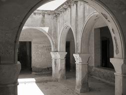 vault in aged st mark's church, greece, rhodes