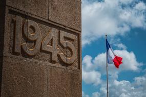 Monument France World War with flag