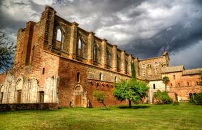 Ruin Abbey and dark sky