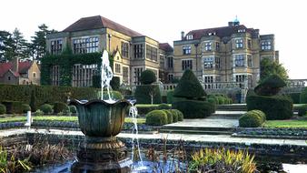 Manor House Building and water fountain