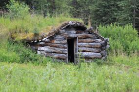 Log Cabin in wilderness, usa, alaska