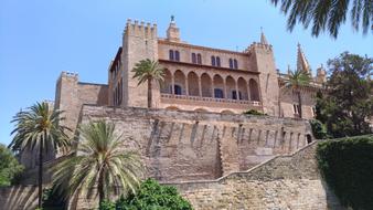 aged Royal Palace of La Almudaina, spain, majorca