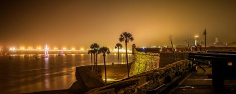 Foggy Night Evening lamps