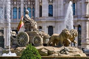 Cybele, sculpture in fountain on Paseo del Arte, Spain, Madrid