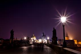 Charles bridge at night