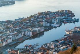 panoramic view of the coast of bergen