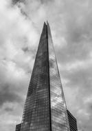 Shard London black and white building