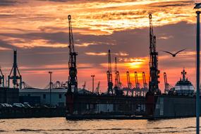 evening at Hamburg Port