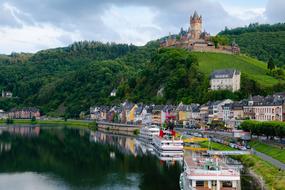 Mosel river jetty for ferries in Cochem town