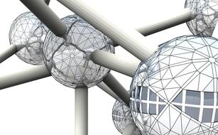 brussels atomium building art drawing