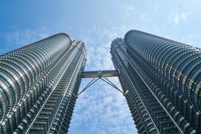 bottom view of skyscrapers in Kuala Lumpur